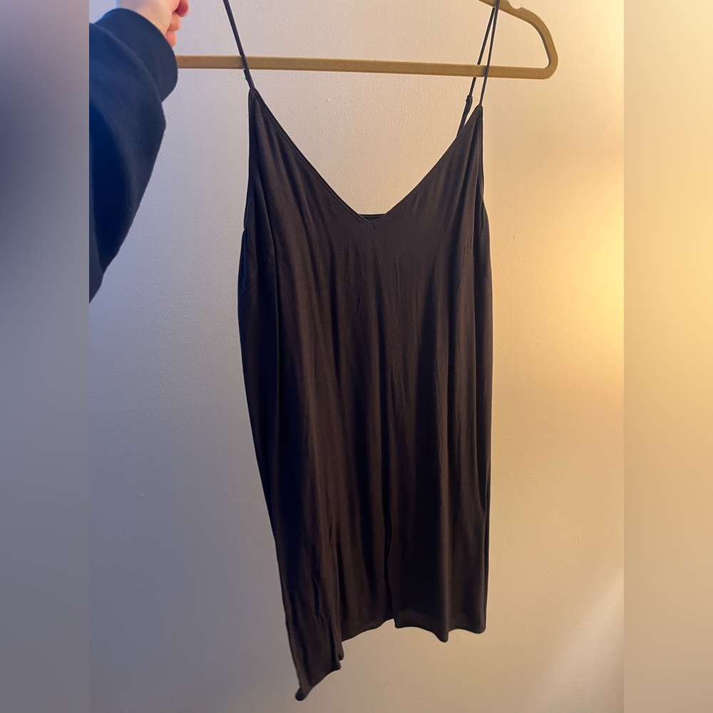 Aritzia Gray Asymmetrical Camisole Dress